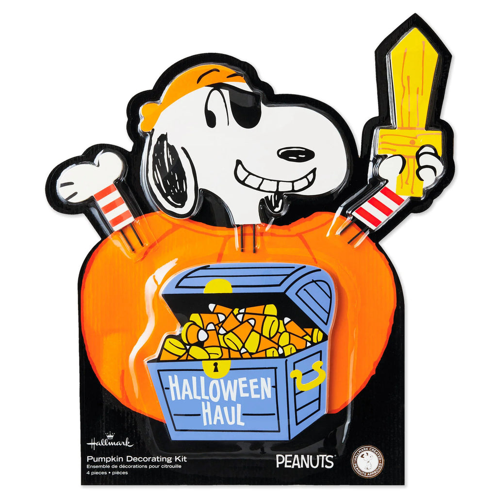 Snoopy Wooden Pirate Pumpkin Decorating Kit With Metal Stakes