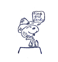Snoopy Vintage Rubber Stamp With Wood Handle - Fine and Dandy