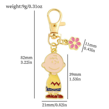 Peanuts Double Pendant Metal Key Chain - Charlie Brown - snoopn4pnuts.com