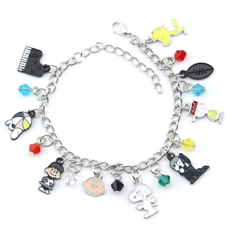 Peanuts Multi-Character Adjustable Charm Bracelet (Adult Size/Able To Shorten 2" To Fit Youth Size)