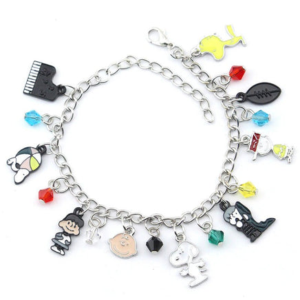 Peanuts Multi - Character Adjustable Charm Bracelet (Adult Size/Able To Shorten 2" To Fit Youth Size) - snoopn4pnuts.com