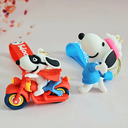 Peanuts PVC Double Ring Key Chain With Embossed Wrist Strap - snoopn4pnuts.com