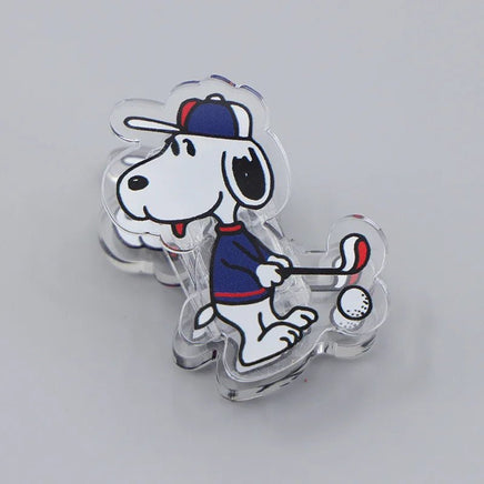 Snoopy Durable Acrylic Bag Clip (Great For Holding Papers Too) - Golfer - snoopn4pnuts.com