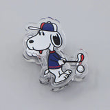 Snoopy Durable Acrylic Bag Clip (Great For Holding Papers Too) - Golfer