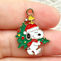 Snoopy Christmas Holiday Enamel Charm - 7 Colorful Designs!