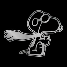 Flying Ace Snoopy Die - Cut Vinyl Decal - Metallic Silver - 14" Long SUPER SIZED! - snoopn4pnuts.com