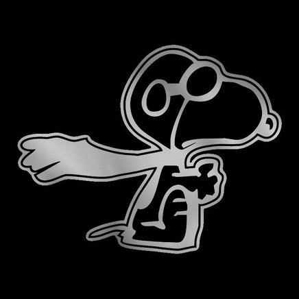 Flying Ace Snoopy Die - Cut Vinyl STICKER - Metallic Silver - 14" Long SUPER SIZED! - snoopn4pnuts.com