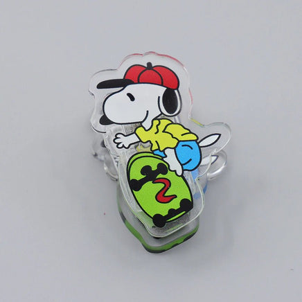 Snoopy Durable Acrylic Bag Clip (Great For Holding Papers Too) - Skateboarder - snoopn4pnuts.com