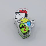 Snoopy Durable Acrylic Bag Clip (Great For Holding Papers Too) - Skateboarder