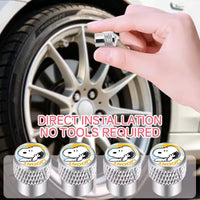 Snoopy Metal Tire Valve Stem Caps Set - Silver