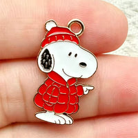 Snoopy Christmas Holiday Enamel Charm - 7 Colorful Designs!