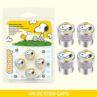 Snoopy Metal Tire Valve Stem Caps Set - Silver