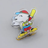 Snoopy Durable Acrylic Bag Clip (Great For Holding Papers Too) - Baseball