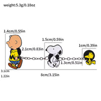 Charlie Brown - Snoopy - Woodstock Triple Enamel Chained Pin Set