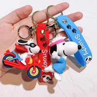 Peanuts PVC Double Ring Key Chain With Embossed Wrist Strap