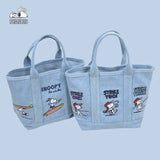 Snoopy Small Embroidered Denim Tote Bag