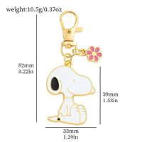 Peanuts Double Pendant Metal Key Chain - Snoopy Sitting
