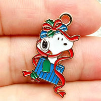 Snoopy Christmas Holiday Enamel Charm - 7 Colorful Designs!