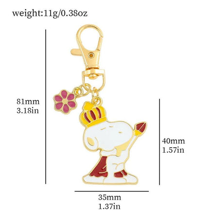 Peanuts Double Pendant Metal Key Chain - King Snoopy - snoopn4pnuts.com