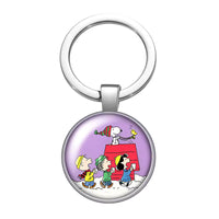Peanuts Glass Dome Metal Key Chain - Caroling