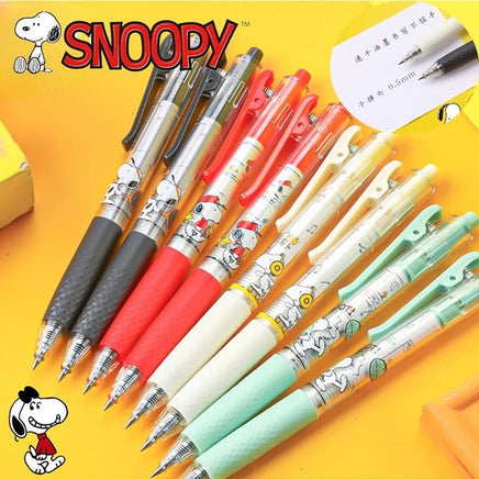 Snoopy Retractable Gel Pen With Spring Pocket Clip and Rubber Grip - 4 Designs To Choose From - snoopn4pnuts.com