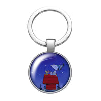 Peanuts Glass Dome Metal Key Chain - Snoopy's Shooting Star