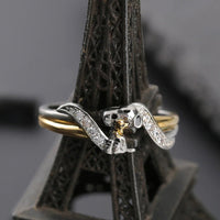 Snoopy Faux - Crystal Ring With Red Heart - snoopn4pnuts.com