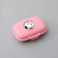 Peanuts Safe and Secure Pill Box With 8 Compartments - Perfect Size For Purse and Traveling!