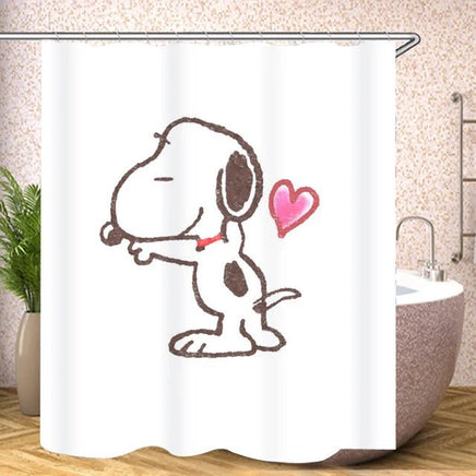 Snoopy's Heart Shower Curtain With Free Hanger Hooks - snoopn4pnuts.com