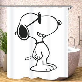 Snoopy Joe Cool Shower Curtain With Free Hanger Hooks - snoopn4pnuts.com
