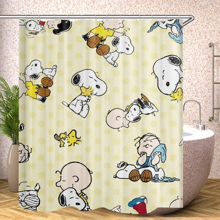 Peanuts Gang Shower Curtain With Free Hanger Hooks - snoopn4pnuts.com