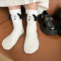 Snoopy Crew - Length Socks With Ears and Embroidered Face - Cute! - snoopn4pnuts.com