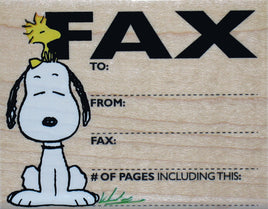 Peanuts Fax RUBBER STAMP - RARE! (Used But Good Condition) - snoopn4pnuts.com