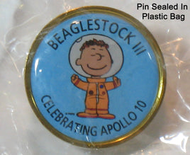 Beaglestock III Pin Celebrating Apollo 10 (May 1969) - Astronaut Franklin RARE! - snoopn4pnuts.com