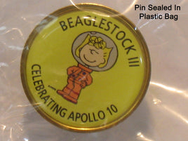 Beaglestock III Pin Celebrating Apollo 10 (May 1969) - Astronaut Sally RARE! - snoopn4pnuts.com