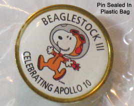 Beaglestock III Pin Celebrating Apollo 10 (May 1969) - Astronaut Flying Ace RARE! - snoopn4pnuts.com