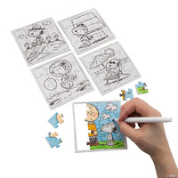 Peanuts Color Your Own Mini Jigsaw Puzzle (4 Designs Available) - Great Party Favors!