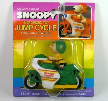 Charlie Brown Friction - Powered Jump Cycle (Used But Near Mint/NOT In Package) - snoopn4pnuts.com