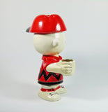 Peanuts Vintage Paper Mache Candle Holder - Charlie Brown (Small Chip On Brim Of Hat/Repainted and Not Seen Front Front View)