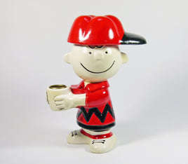 Peanuts Vintage Paper Mache Candle Holder - Charlie Brown (Small Chip On Brim Of Hat/Repainted and Not Seen Front Front View)