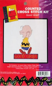Charlie Brown Counted Cross Stitch Kit - Good Grief!