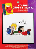 Schroeder & Lucy Counted Cross Stitch Kit - I Love Music