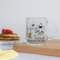 Snoopy Clear Glass Mug - Responsibilities Later - snoopn4pnuts.com