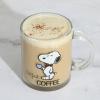 Snoopy Clear Glass Mug - But First Coffee - snoopn4pnuts.com