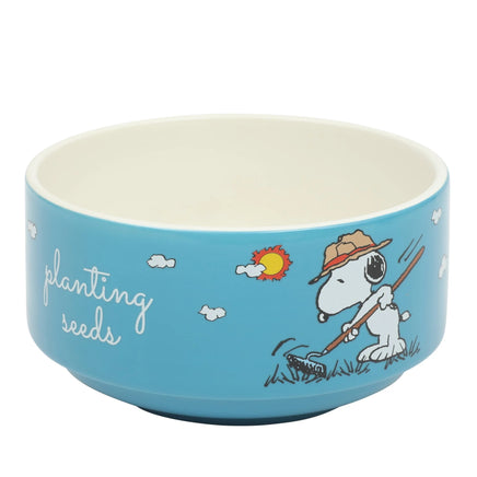 Snoopy Stoneware Bowl / Snack Dish - Planting Seeds - snoopn4pnuts.com