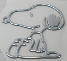 Snoopy Thick Faux - Chrome Self - Adhesive Car, Laptop, Luggage Vinyl Emblem - snoopn4pnuts.com