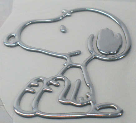 Snoopy Thick Faux - Chrome Self - Adhesive Car, Laptop, Luggage Vinyl Emblem - snoopn4pnuts.com
