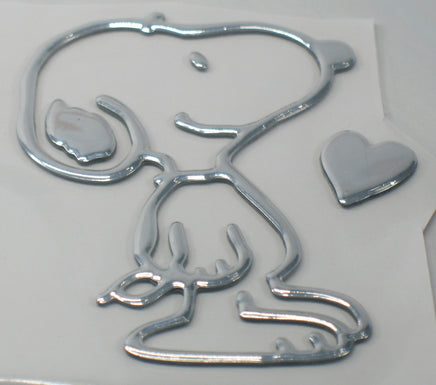 Snoopy Thick Faux - Chrome Self - Adhesive Car, Laptop, Luggage Vinyl 2 - Piece Emblem Set - snoopn4pnuts.com