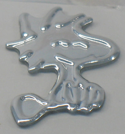 Woodstock Thick Faux - Chrome Self - Adhesive Car, Laptop, Luggage Vinyl Emblem - snoopn4pnuts.com