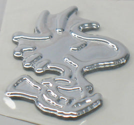 Woodstock Thick Faux - Chrome Self - Adhesive Car, Laptop, Luggage Vinyl Emblem - snoopn4pnuts.com